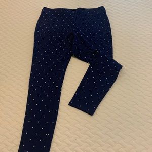 Chico’s stretch leggings. Navy with white dots. Size 1